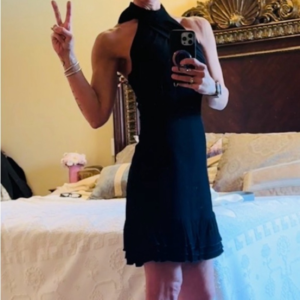 Vintage Valentino Elegant Black One Shoulder Dress